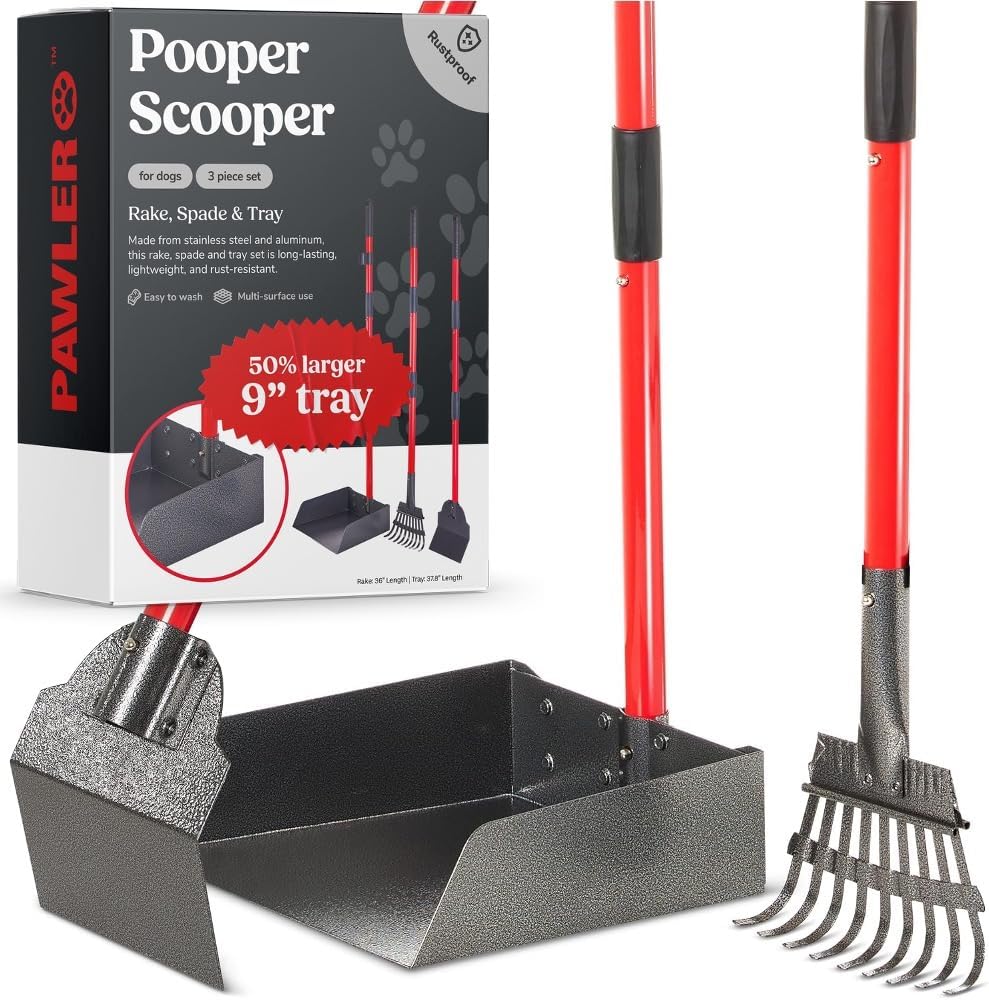 Pawler Pooper Scooper — Rake, Spade & XL Tray Set